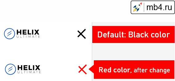 цвет значка закрытия x мобильного меню в Helix Ultimate цвет значка закрытия x мобильного меню в шаблоне Helix Ultimate