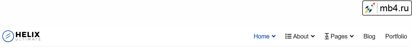 Меню сайта с правой стороны в шапке шаблона Helix Ultimate Пример меню сайта, которое выравнено с правой стороны в шапке шаблона Helix Ultimate